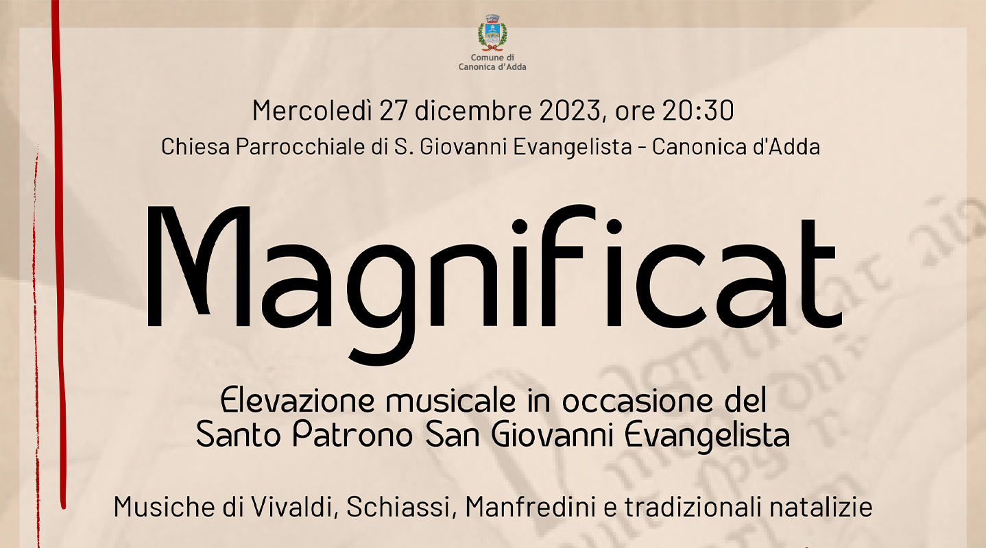 Immagine MAGNIFICAT! - Elevazione musicale per la festa di San Giovanni Evangelista, 27/12/2023